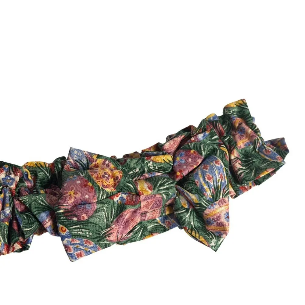 Longaberger Medium Basket Easter Egg Garter with Bow Floral Spring Decor Retired